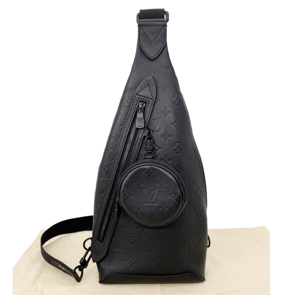 LOUIS VUITTON Duo Slingbag Monogram Shadow Leather Crossbody Bag Black