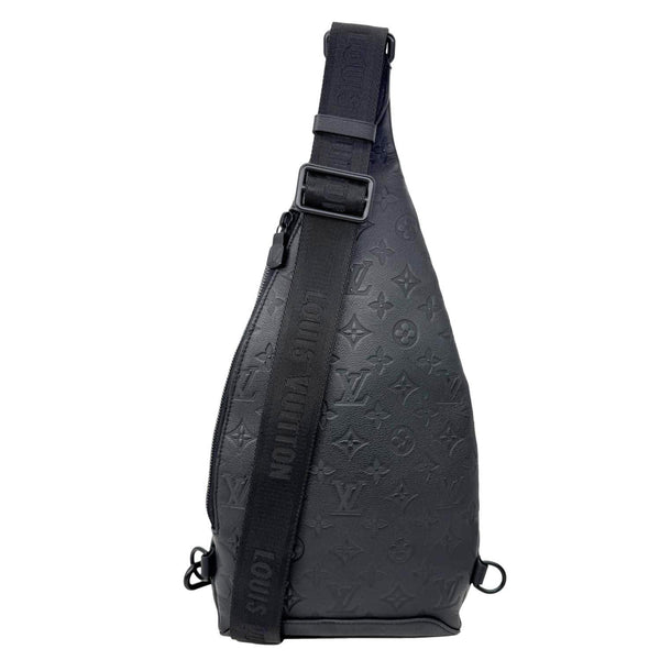 LOUIS VUITTON Duo Slingbag Monogram Shadow Leather Crossbody Bag Black
