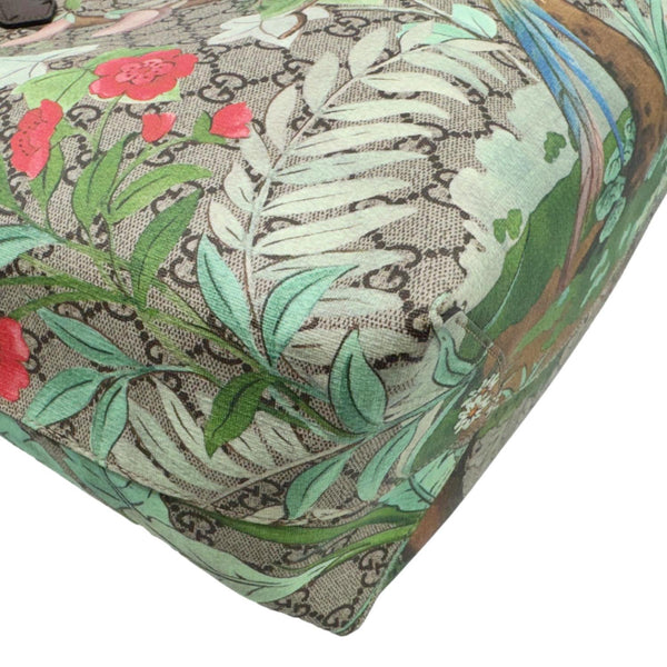 GUCCI Tian Print GG Supreme Canvas Tote Bag Beige 427015