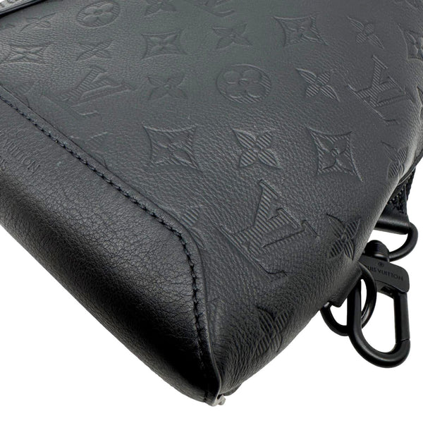 LOUIS VUITTON Duo Slingbag Monogram Shadow Leather Crossbody Bag Black