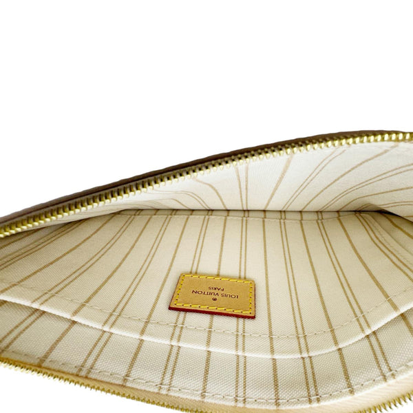 LOUIS VUITTON Neverfull Damier Azur Pochette Wristlet White