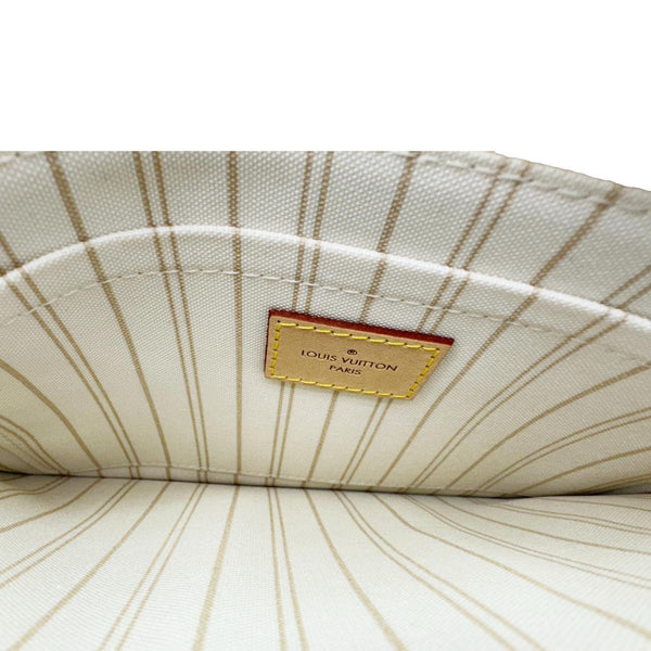 LOUIS VUITTON Neverfull Damier Azur Pochette Wristlet White