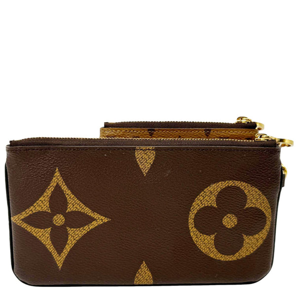LOUIS VUITTON Monogram Reverse Canvas Trio Pouch Bag Brown