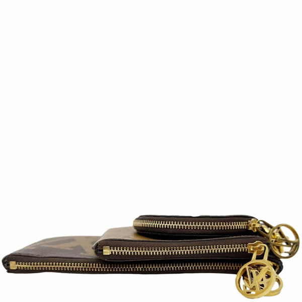 LOUIS VUITTON Monogram Reverse Canvas Trio Pouch Bag Brown