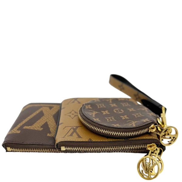 LOUIS VUITTON Monogram Reverse Canvas Trio Pouch Bag Brown