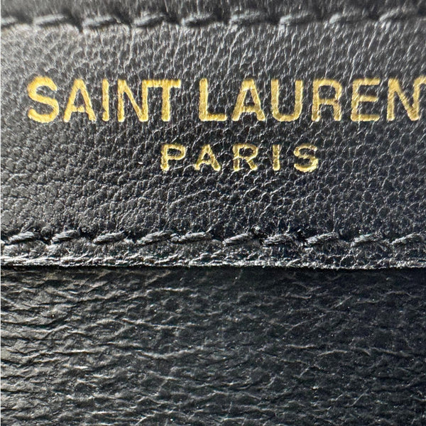 YVES SAINT LAURENT Cassandre Metallic Grain De Poudre Leather Shoulder Bag Silver