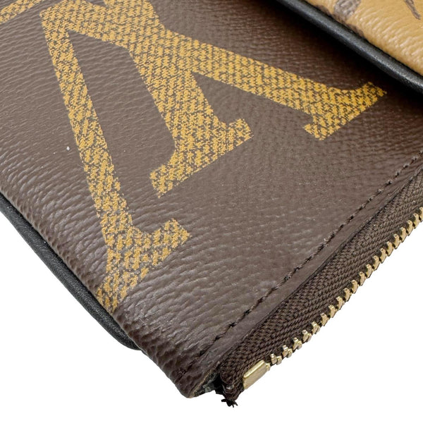 LOUIS VUITTON Monogram Reverse Canvas Trio Pouch Bag Brown