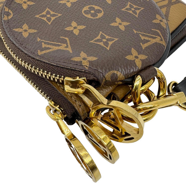 LOUIS VUITTON Monogram Reverse Canvas Trio Pouch Bag Brown