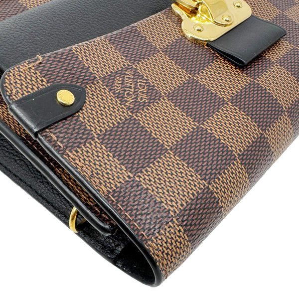 LOUIS VUITTON Vavin PM Damier Ebene Chain Crossbody Bag Black