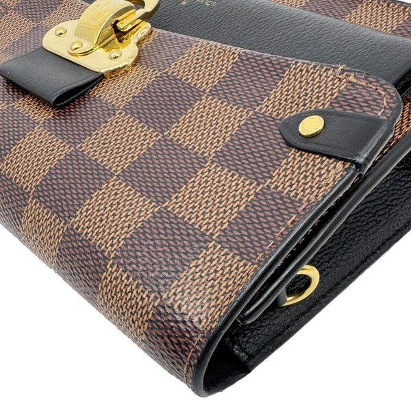 LOUIS VUITTON Vavin PM Damier Ebene Chain Crossbody Bag Black