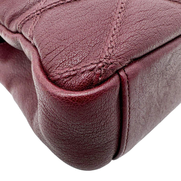 YVES SAINT LAURENT College Medium Diamond Quilted Leather Crossbody Bag Bordeaux