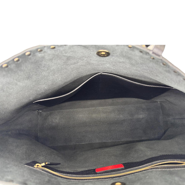 VALENTINO Garavani Rockstud Leather Shopper Tote Bag Black