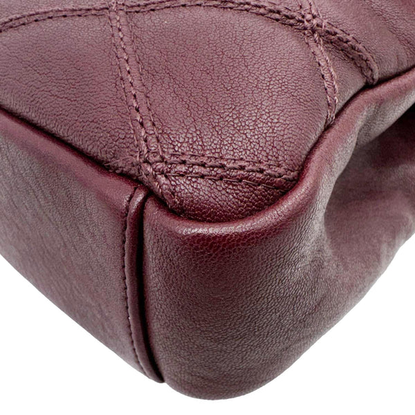 YVES SAINT LAURENT College Medium Diamond Quilted Leather Crossbody Bag Bordeaux
