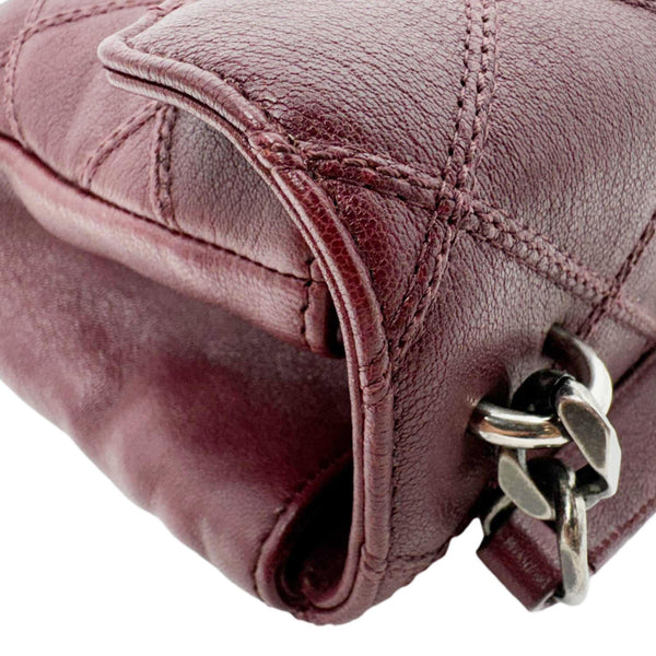 YVES SAINT LAURENT College Medium Diamond Quilted Leather Crossbody Bag Bordeaux