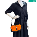 GUCCI Jackie Nylon Hobo Bag Orange 001373