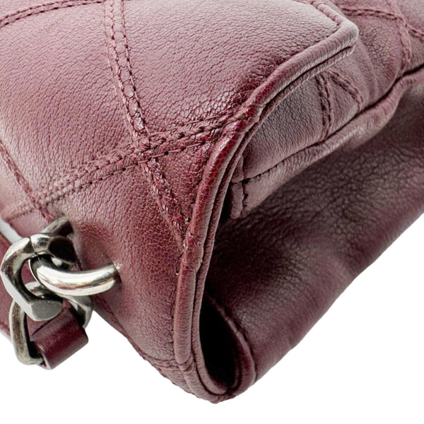 YVES SAINT LAURENT College Medium Diamond Quilted Leather Crossbody Bag Bordeaux