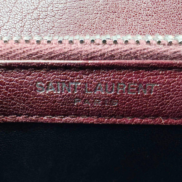 YVES SAINT LAURENT College Medium Diamond Quilted Leather Crossbody Bag Bordeaux