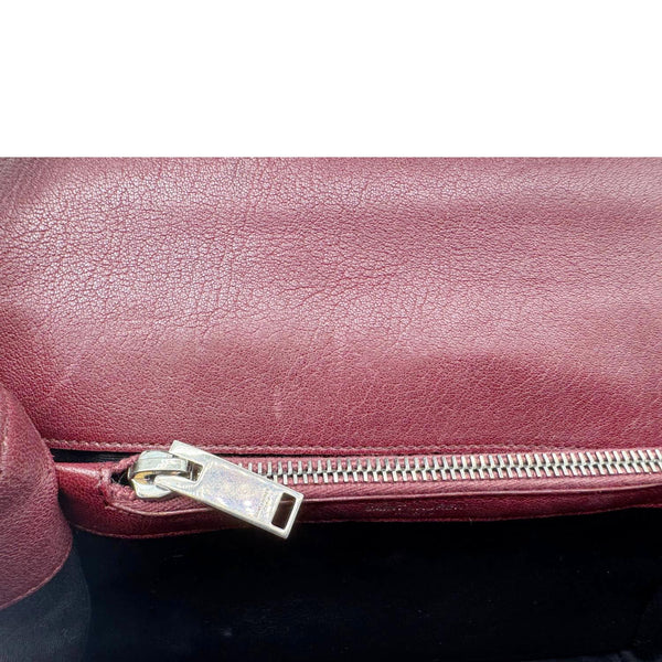 YVES SAINT LAURENT College Medium Diamond Quilted Leather Crossbody Bag Bordeaux