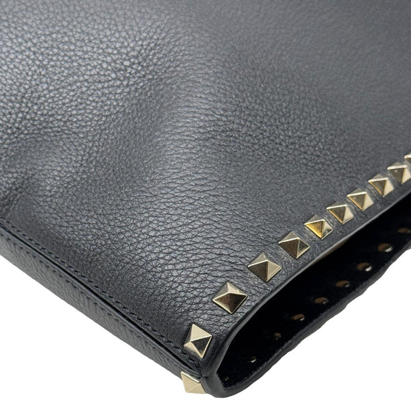 VALENTINO Garavani Rockstud Leather Shopper Tote Bag Black