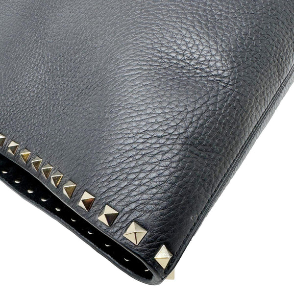 VALENTINO Garavani Rockstud Leather Shopper Tote Bag Black