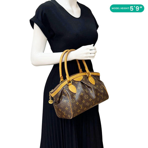 LOUIS VUITTON Tivoli PM Monogram Canvas Satchel Bag Brown