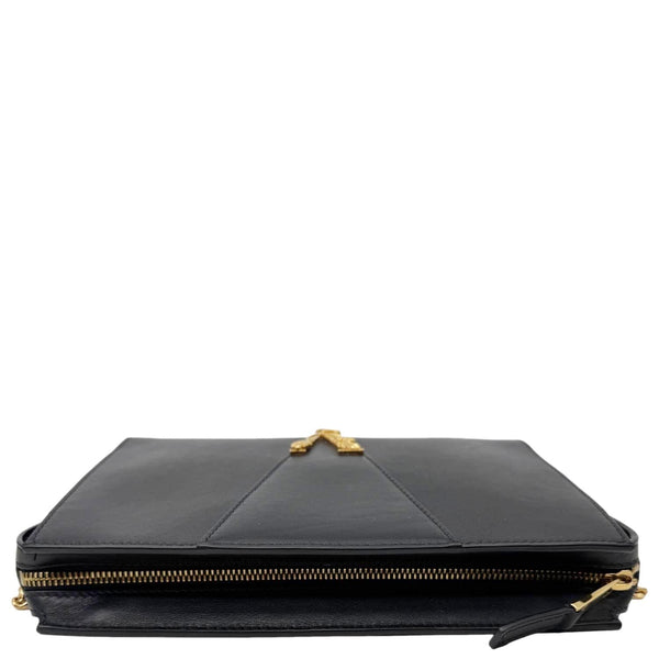 VERSACE Virtus Zip Small Leather Chain Shoulder Bag Black