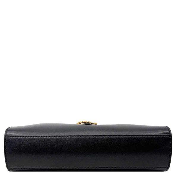 VERSACE Virtus Zip Small Leather Chain Shoulder Bag Black