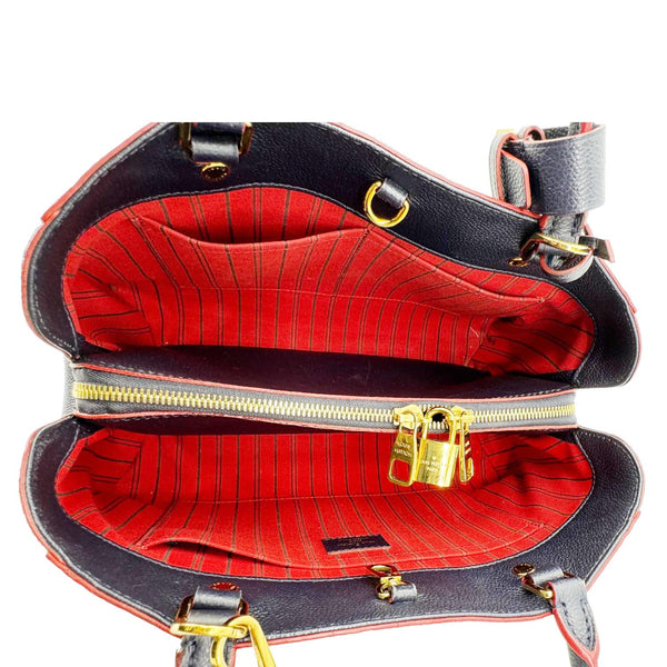 LOUIS VUITTON Montaigne MM Monogram Empreinte Shoulder Bag Navy Blue