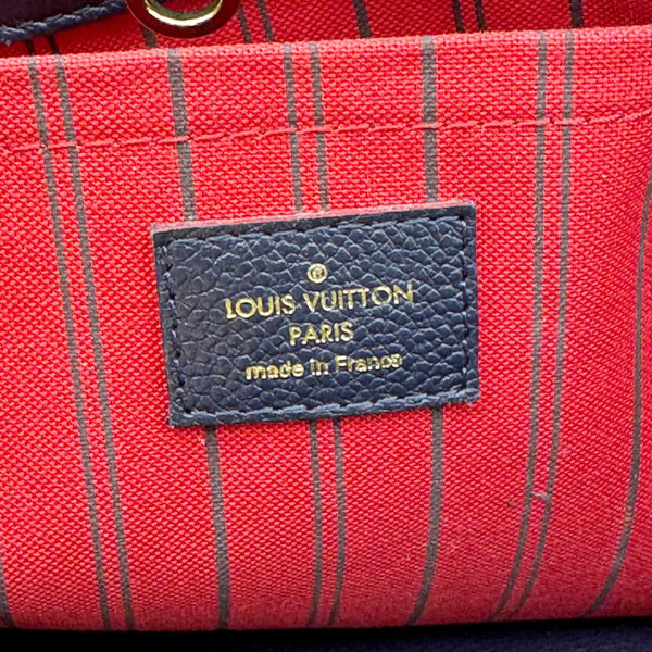 LOUIS VUITTON Montaigne MM Monogram Empreinte Shoulder Bag Navy Blue