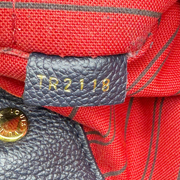 LOUIS VUITTON Montaigne MM Monogram Empreinte Shoulder Bag Navy Blue