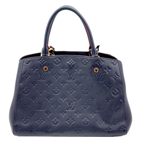 LOUIS VUITTON Montaigne MM Monogram Empreinte Shoulder Bag Navy Blue