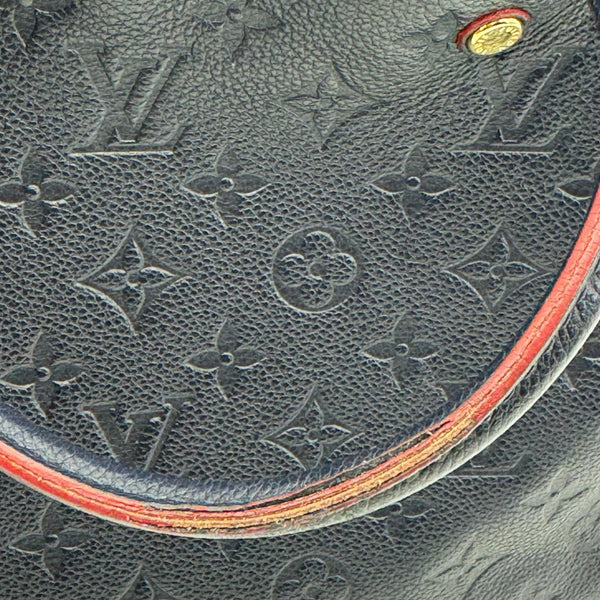 LOUIS VUITTON Montaigne MM Monogram Empreinte Shoulder Bag Navy Blue