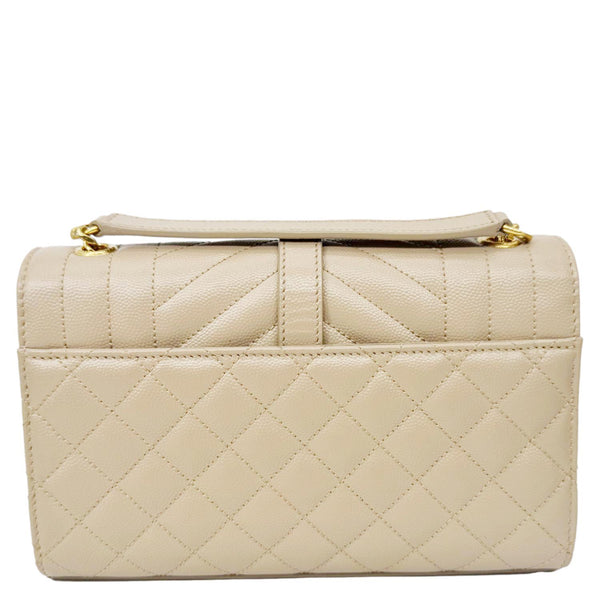 YVES SAINT LAURENT Envelope Monogram Mix Matelasse Leather Wallet on Chain Beige