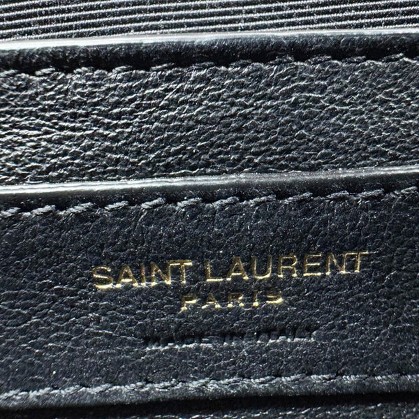 YVES SAINT LAURENT Envelope Monogram Mix Matelasse Leather Wallet on Chain Beige