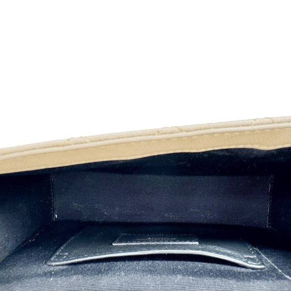 YVES SAINT LAURENT Envelope Monogram Mix Matelasse Leather Wallet on Chain Beige