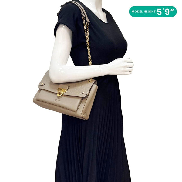 LOUIS VUITTON Vavin PM Monogram Empreinte Leather Shoulder Bag Beige