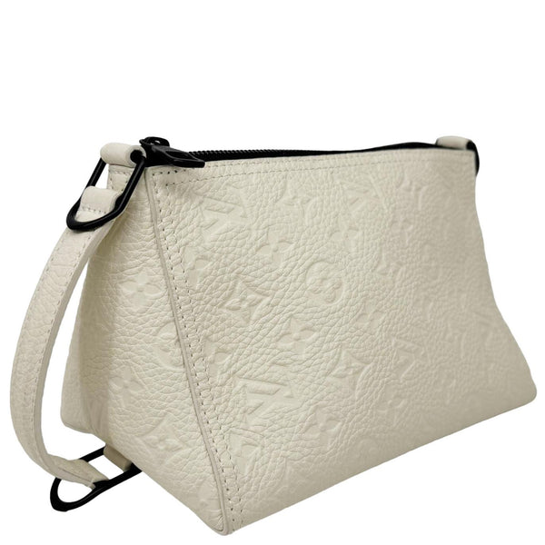 LOUIS VUITTON Triangle Monogram Empreinte Leather Shoulder Bag Off White