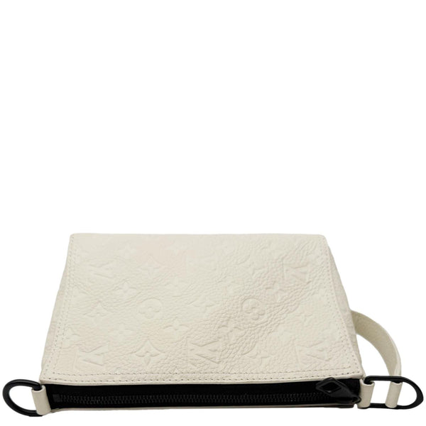 LOUIS VUITTON Triangle Monogram Empreinte Leather Shoulder Bag Off White