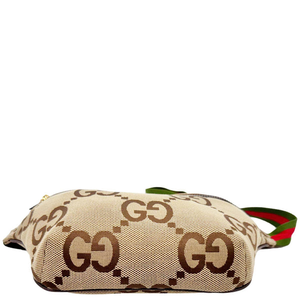 GUCCI Jumbo GG Canvas Leather Belt Bag Brown 696031