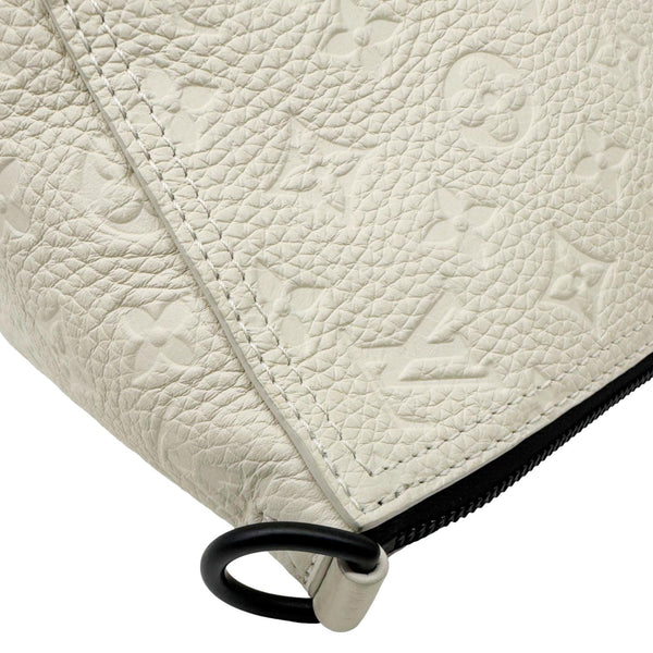 LOUIS VUITTON Triangle Monogram Empreinte Leather Shoulder Bag Off White