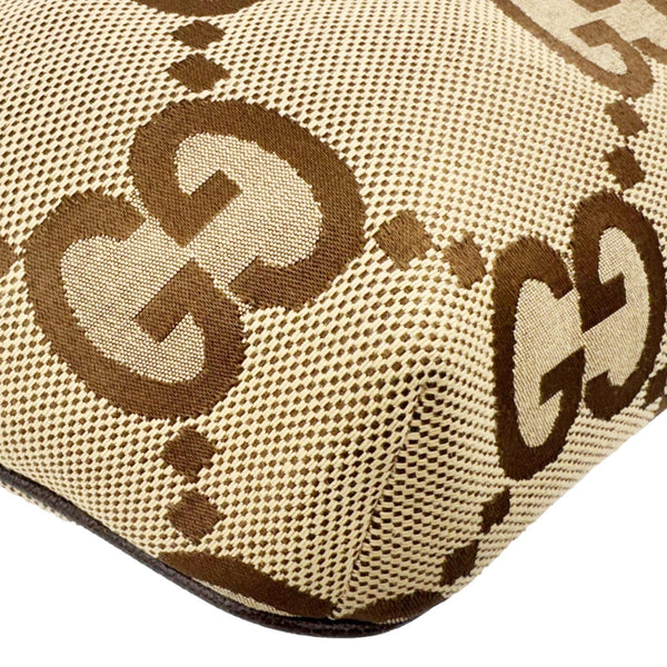 GUCCI Jumbo GG Canvas Leather Belt Bag Brown 696031