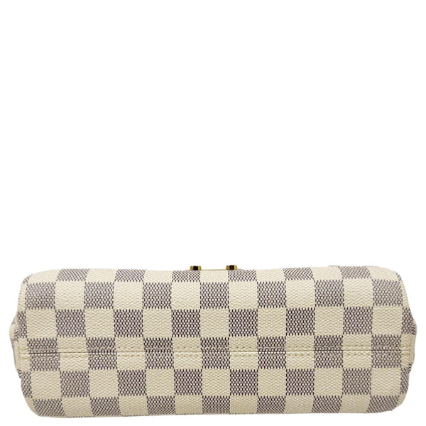 LOUIS VUITTON Croisette Damier Azur Satchel Crossbody Bag Rose Ballerine