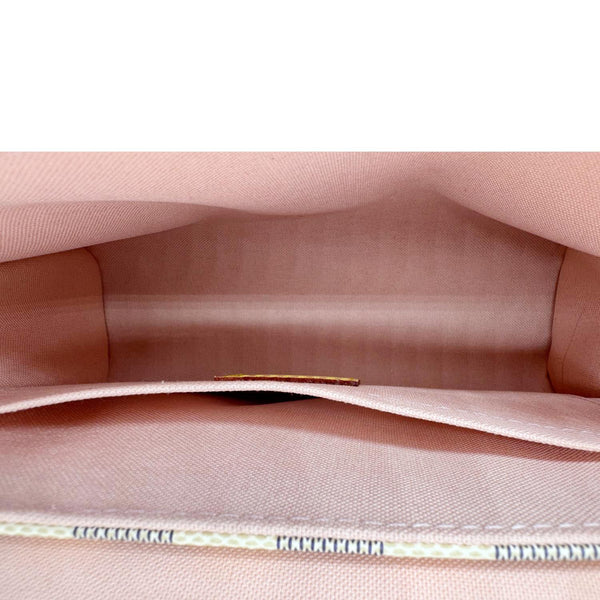 LOUIS VUITTON Croisette Damier Azur Satchel Crossbody Bag Rose Ballerine