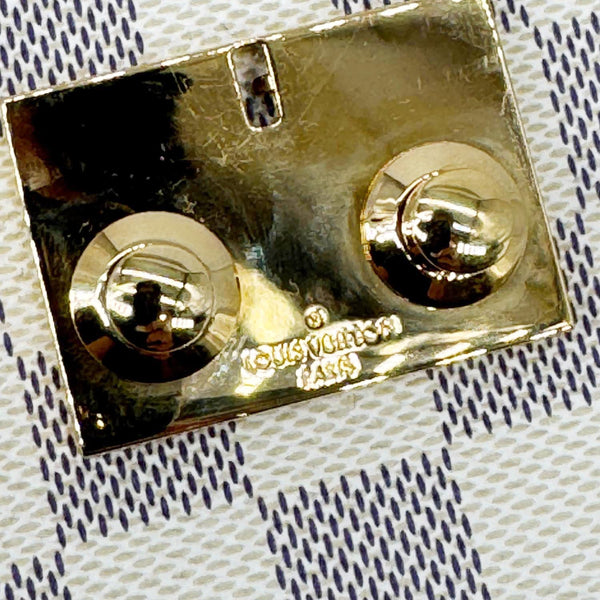 LOUIS VUITTON Croisette Damier Azur Satchel Crossbody Bag Rose Ballerine