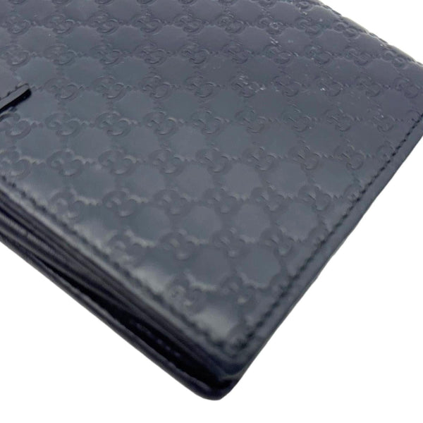 GUCCI GG Micro Leather Crossbody Wallet Black 466507