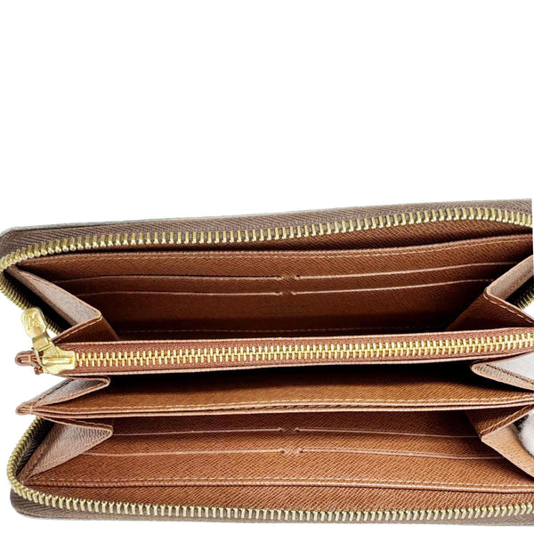 LOUIS VUITTON Monogram Canvas Zippy Wallet Brown