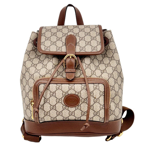 GUCCI Interlocking G Supreme Canvas Backpack Brown 674147