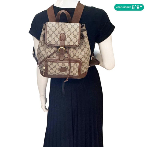 GUCCI Interlocking G Supreme Canvas Backpack Brown 674147