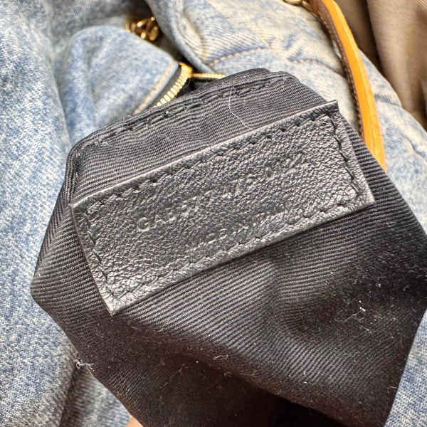 YVES SAINT LAURENT Loulou Puffer Quilted Denim Shoulder Bag Blue