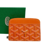 GOYARD Chevron Print Canvas Compact Wallet Orange